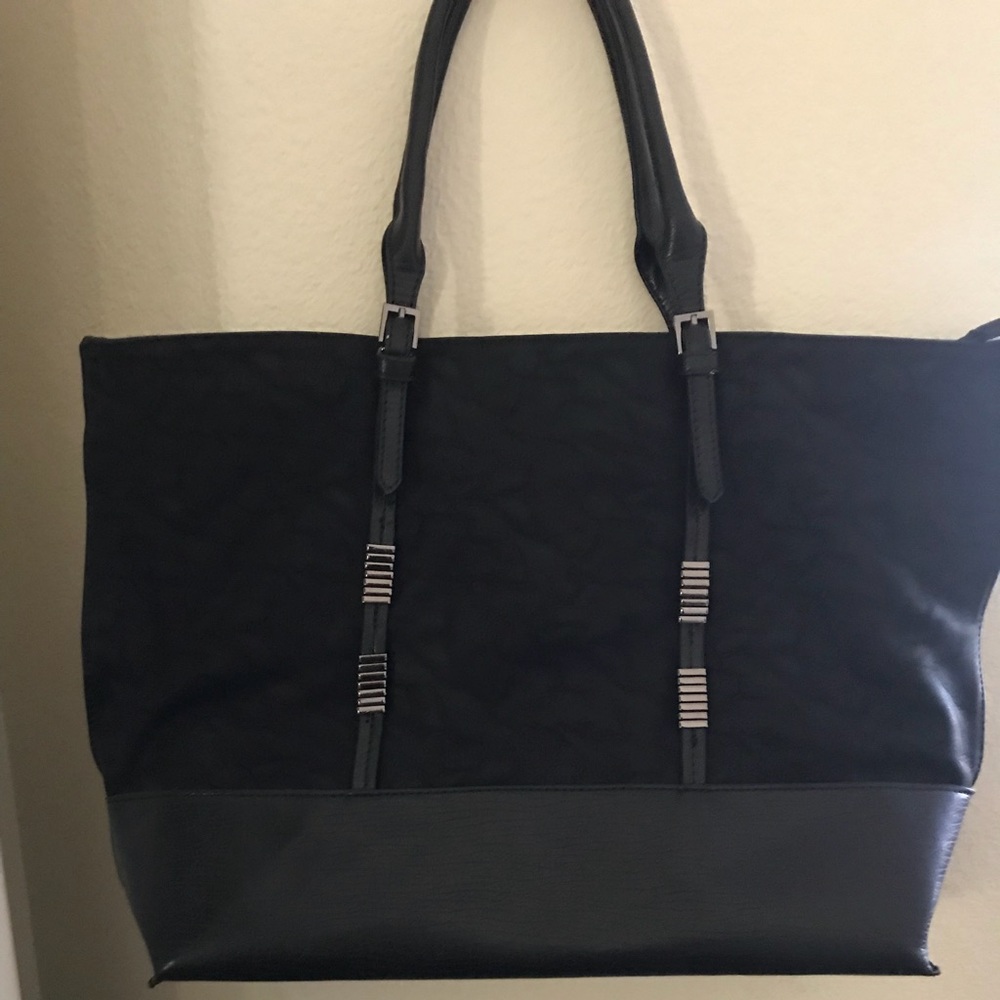 Faux suede tote.