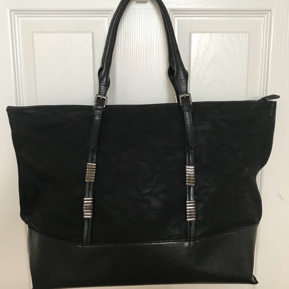 Faux suede tote. NWOT - Picture 3 of 6
