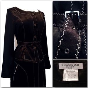 Vintage 2002 Black Christian Dior Luxe Skirt Suit Vintage 2002 Black Christian Dior Luxe Skirt Suit