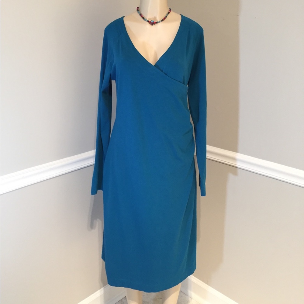 Wrap front dress by Soft Surroundings Dark Teal