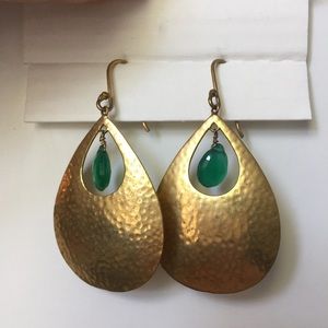 Gold/green colored dangly earrings Gold/green colored dangly earrings