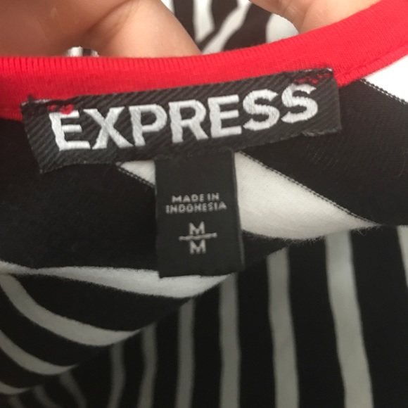 Express 3/4 Sleeve Striped Dress - Picture 5 of 6