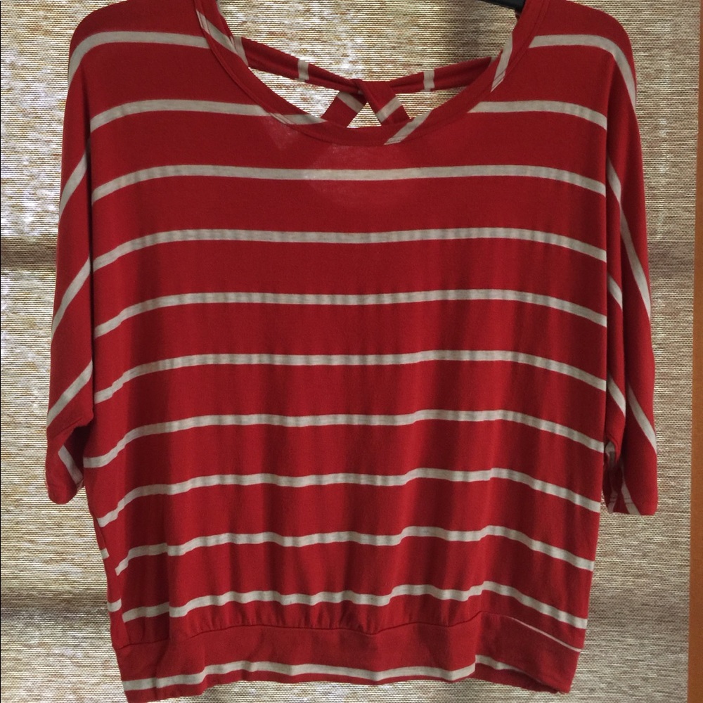 Pumpkin Orange Striped Top