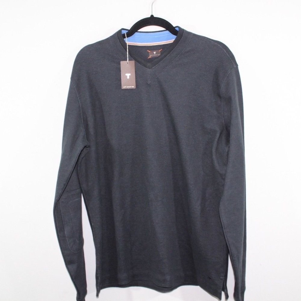 New Left Coast Tee Elbow Patch V-Neck Sweater