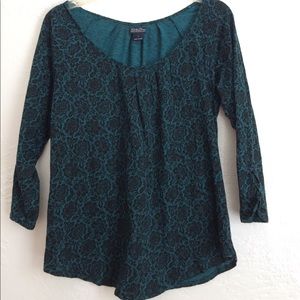 Lucky Brand teal and black roses