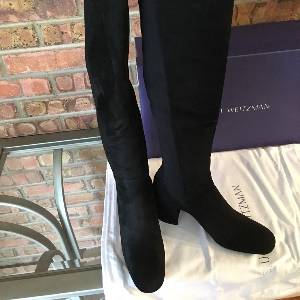 SOLD Stuart Weitzman Halftime Black Suede Boot 9.5
