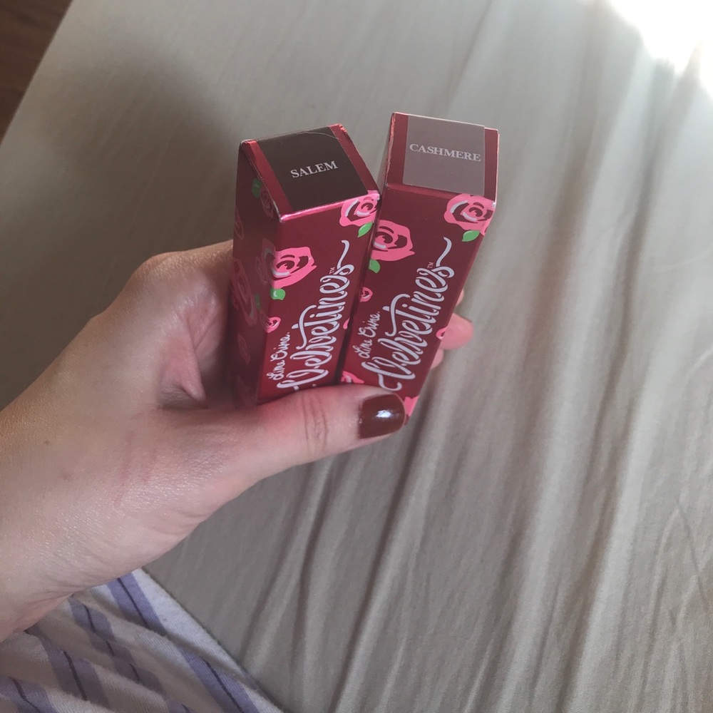Lime Crime velvetines in Salem and Cashmere