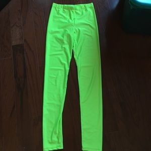 Neon green leggings