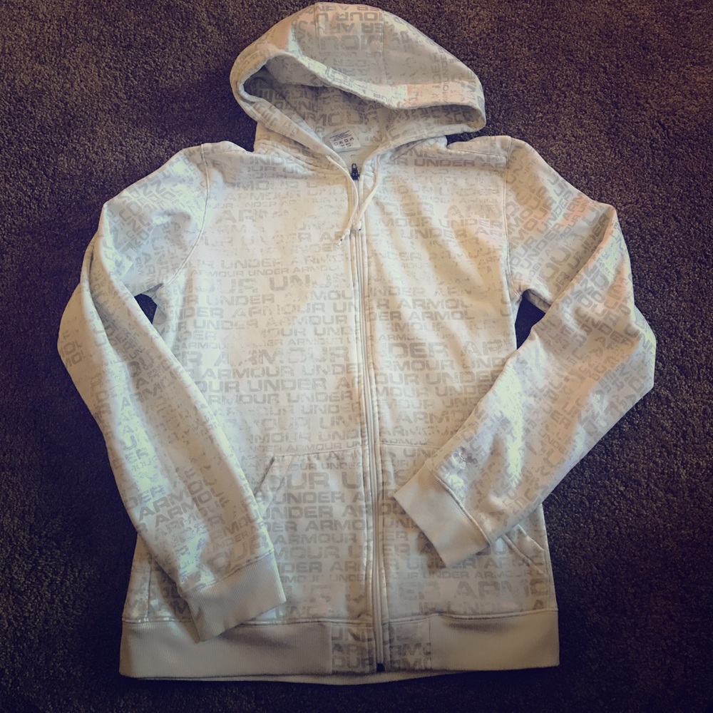 Under Armour White Zip Up Hoodie
