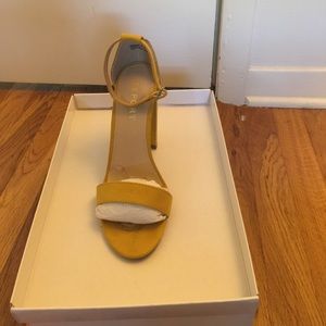 Yellow suede strap sandal