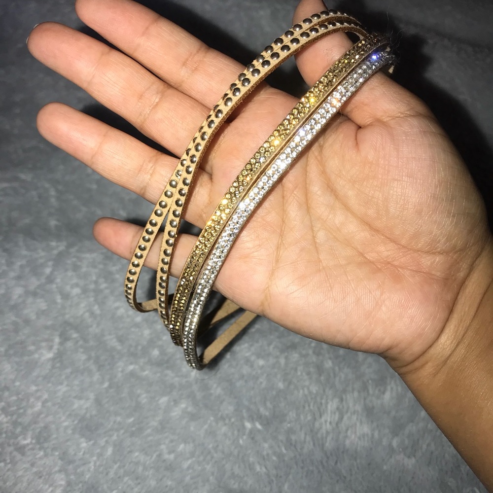 Faux Leather Crystal Choker ‼️‼️