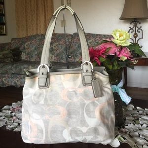 Coach Soho Optic Linen North South Tote Coach Soho Optic Linen North South Tote