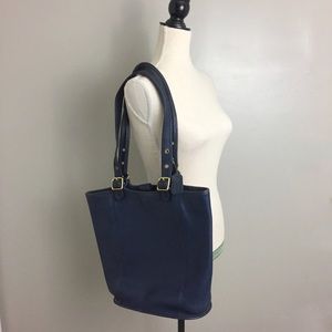 Vintage Coach Navy Blue Cowhide Leather Hobo Tote Vintage Coach Navy Blue Cowhide Leather Hobo Tote