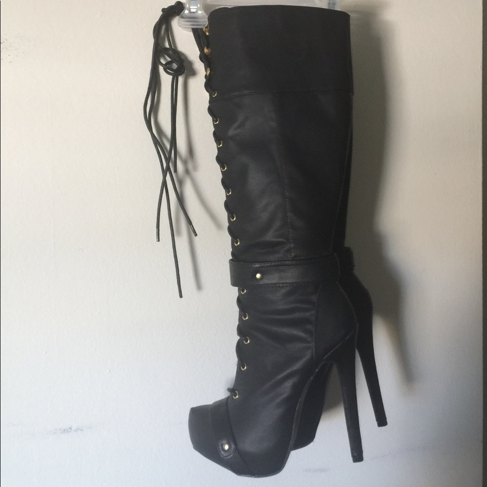 JustFab Black lace up boots