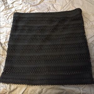 Crocheted black mini skirt