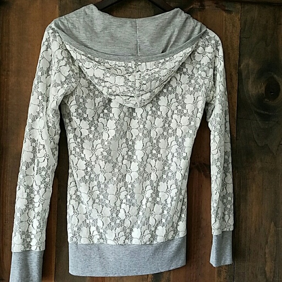 Lace style zip up hoodie! - Picture 4 of 4