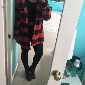 Oversized Plaid Coat