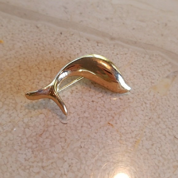 Monet Jewelry - Vintage Monet Gold Tone Dolphin Pin