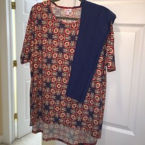 Lularoe OS blue legging and S Irma Lularoe OS blue legging and S Irma