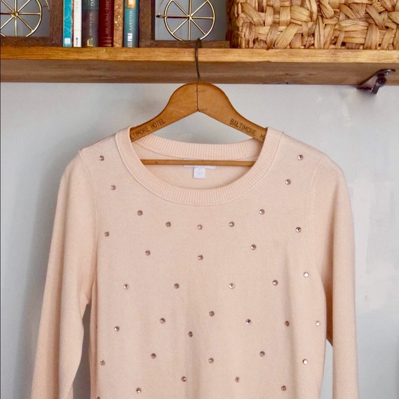 New York & Company Sweaters - Light Pink NY & Co Sweater with rhinestones