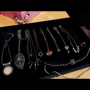 15 necklaces & necklace tray