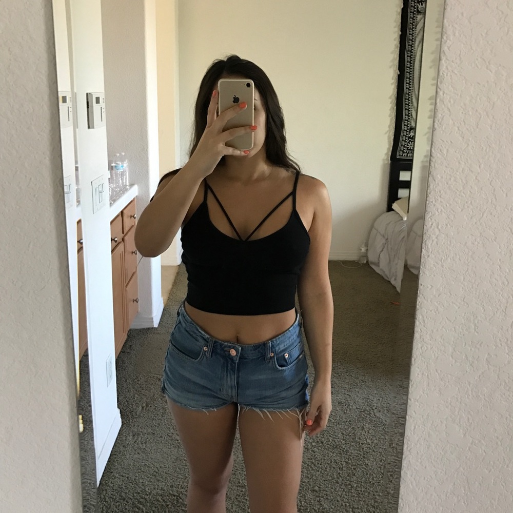 F21 Black Crop Top