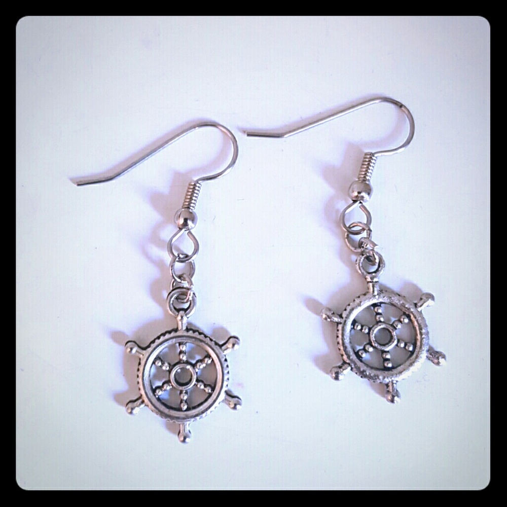 Ship Helm Sailor Girl Earrings
