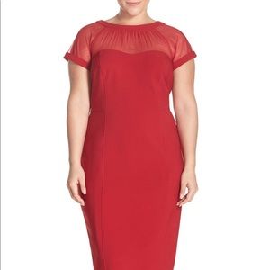 Maggy London Illusion Yoke Crepe Sheath Dress 22w Maggy London Illusion Yoke Crepe Sheath Dress 22w
