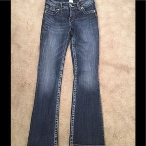 Silver boot cut jeans. Size 27W / 32L..