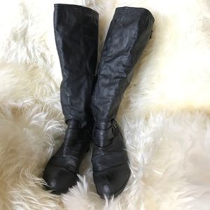 Black knee high Cathy jean boots