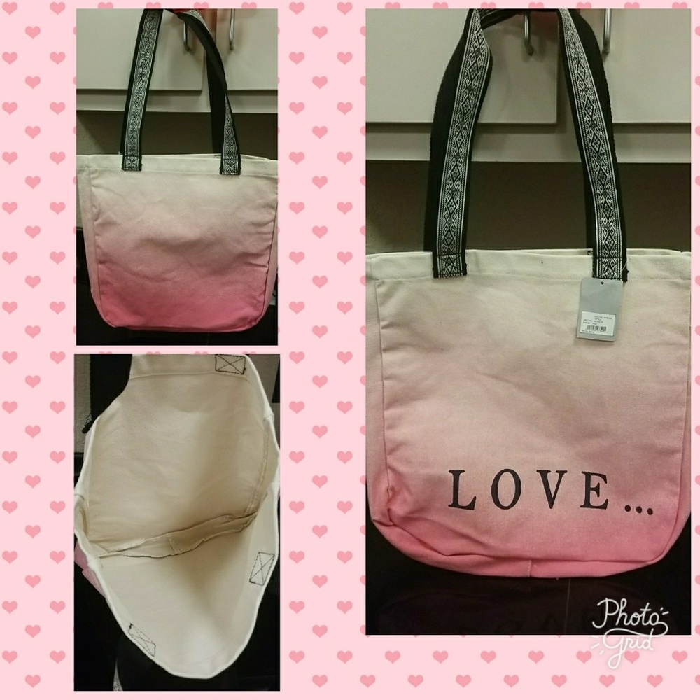Pink "LOVE" tote Bag