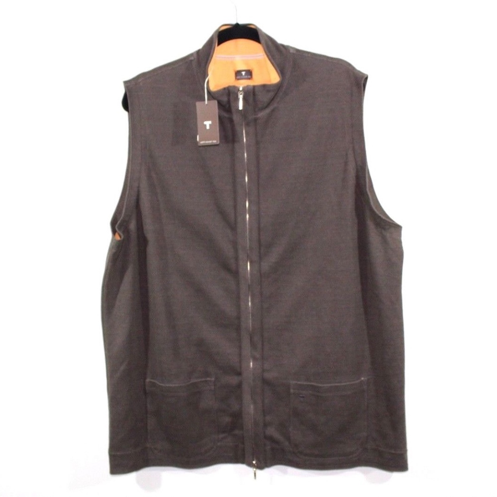 New Left Coast Tee Golfing Sweater Vest Brown XL