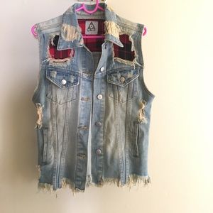 UNIF Distressed Denim Vest