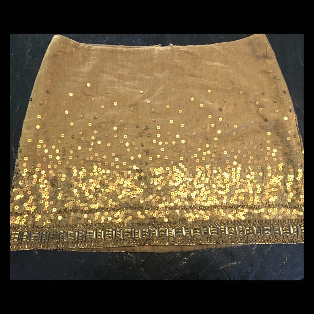 Gold sequin skirt