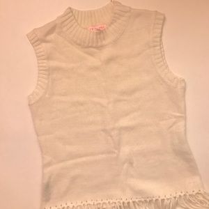 Cream Fringe Sweater