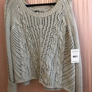 Grey open back free people sweater