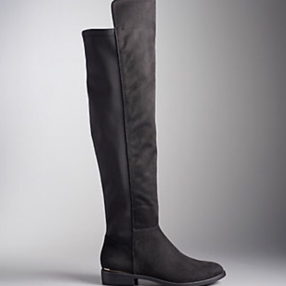 NIB size 6.5 Black Over the Knee Stretchy Formfitting