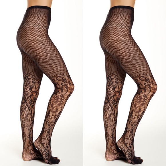 Free People Accessories - Free People Back At It Tights Net/Lace Pattern