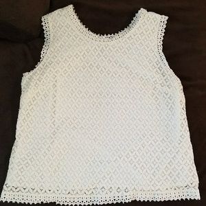 Cream lace overlay sleeveless top Merona XL