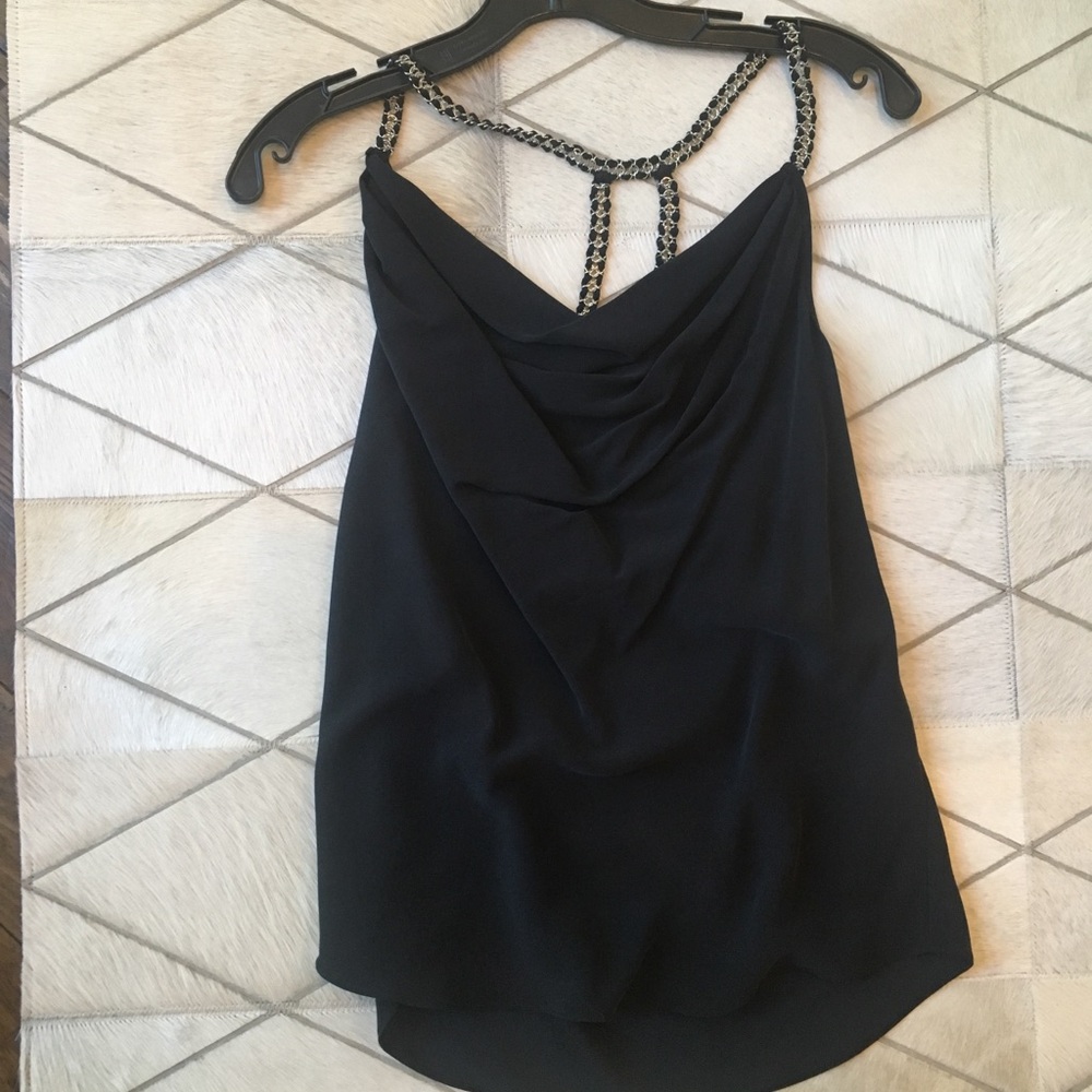 Black tank top with chains in back