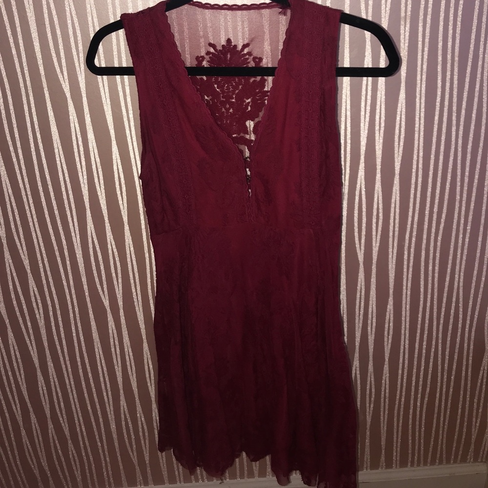 Burgundy Free people lace dress