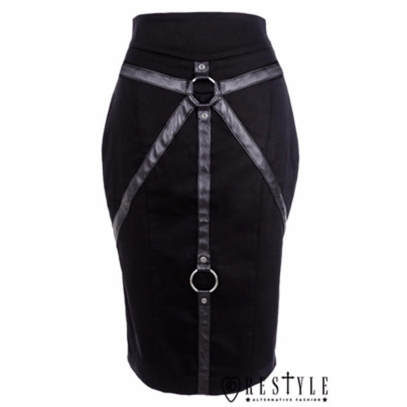 Restyle Gothic Bondage Skirt Witch punk - Picture 2 of 3