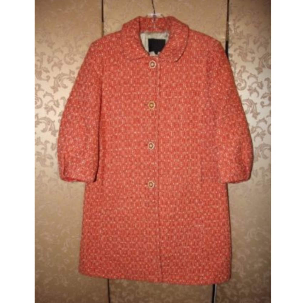 J Crew Collection Orange Pembroke Lady Coat 6