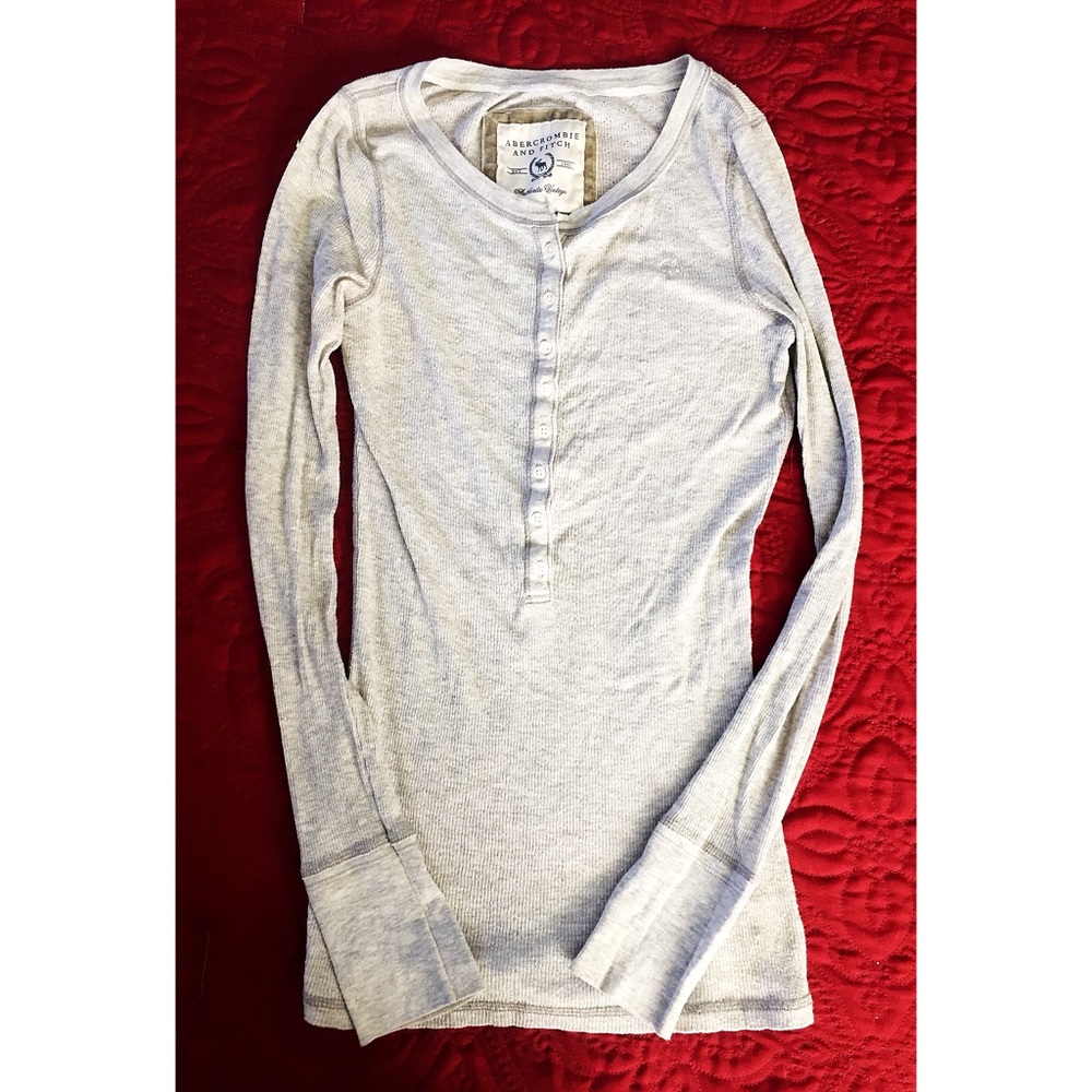 Gray Abercrombie & Fitch Long Sleeve Tee
