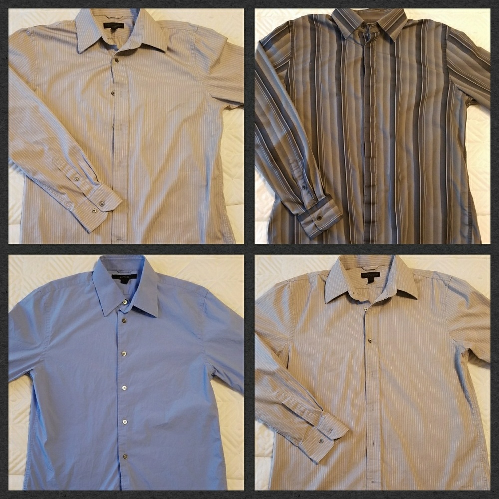 Lot of 4 Men's Button Up Express LS shirts L M
