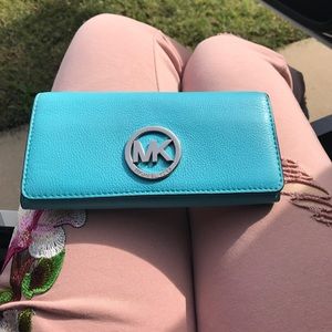 Light blue micheal Kors large wallet