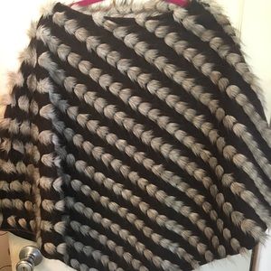 Faux fur poncho