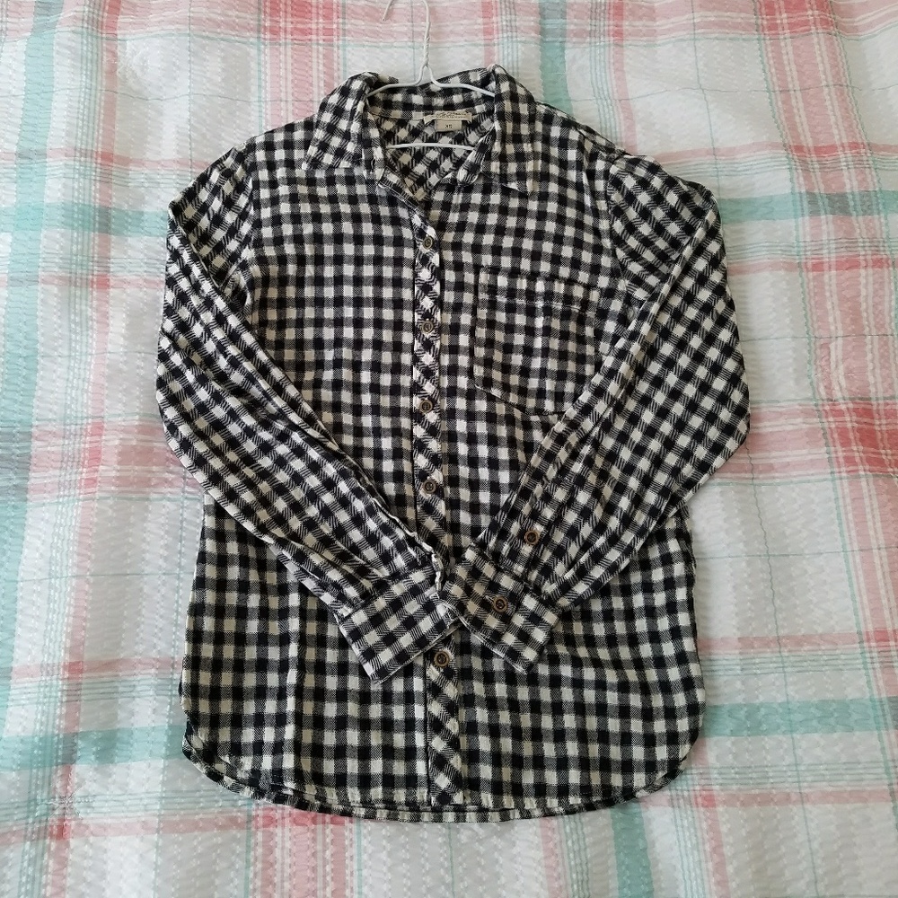 Plaid Flannel Black&Whitr Shirt