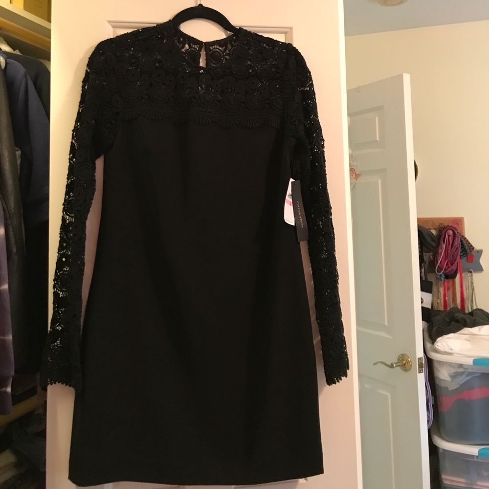 Cynthia Steffe black long lace sleeve dress!