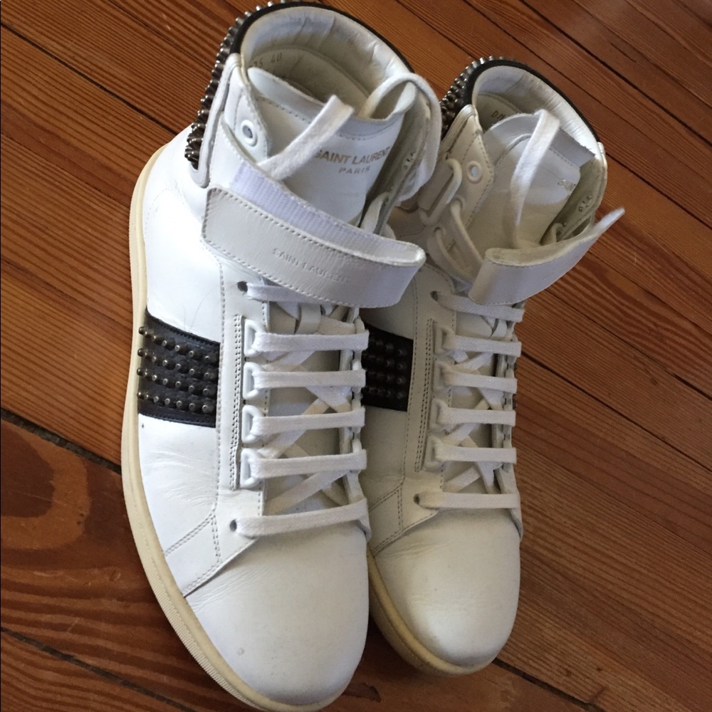 Saint Laurent Studded High Top Sneakers